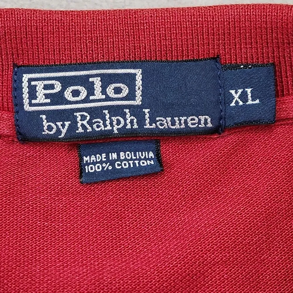 Polo Ralph Lauren Polo Shirt Men's XL Red Short Sleeve Pique Cotton‎ Pony Casual